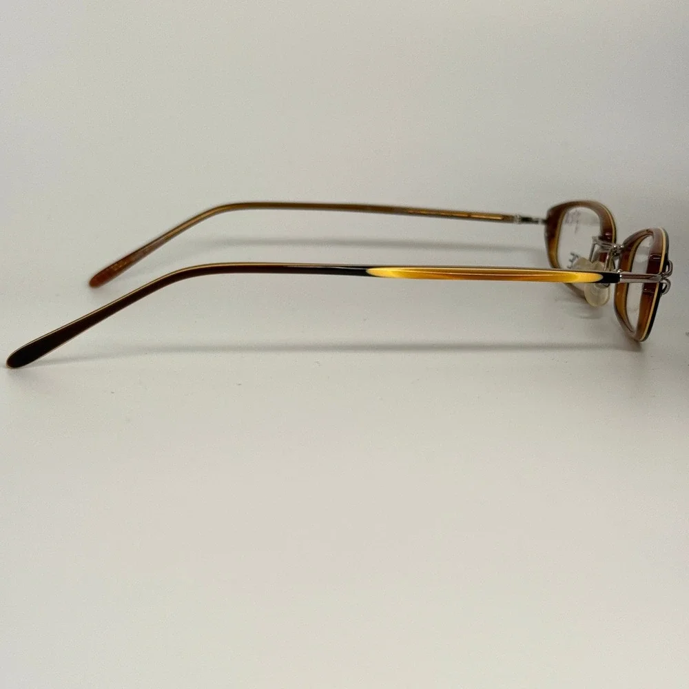 Essence ES205 041 Brown Silver Oval Eyeglasses Frames 45-22-140 Small Fit